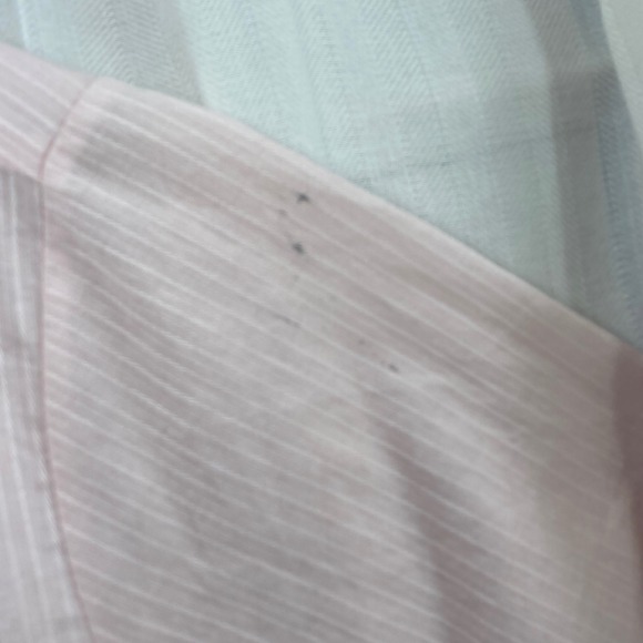 Sears Perma Prest Pink Striped Short Sleeve Dress Shirt Men's Size 15 *Flawed* - Picture 4 of 6